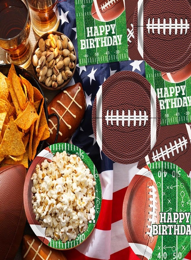 LINHAXM Football Birthday Party Decorations Includes Plates, Napkins, Cups, Banner, Balloons, Touchdown Tablecloth for Football Birthday & Tailgate Party Decorations, Serves 24 - Image 3